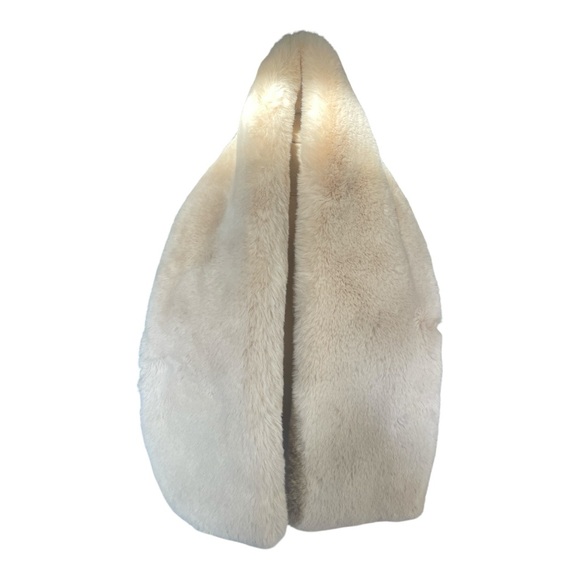 Jigsaw Cream Faux Fur Scarf Thick Plush Wrap - Picture 3 of 4